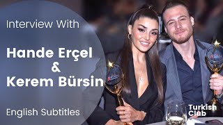 Hande Erçel amp Kerem Bürsin Full Press Interview  Award Ceremony   English Subtitles [upl. by Flieger417]