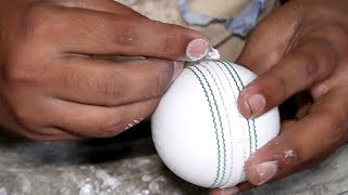 Labored process of making cricket balls [upl. by Broderick]