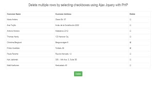 Ajax Delete multiple data with checkboxes in PHP Jquery Mysql [upl. by Amsirac180]