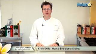 Knife Skills  How to Brunoise a Shallot [upl. by Yrnehnhoj519]