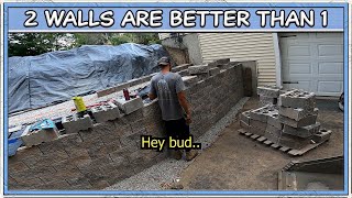 2 Tier Curved Concrete Block Retaining Wall [upl. by Mcclure]