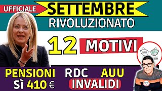 🔴 SETTEMBRE ➜ 12 NOVITà Sì BONUS 150€ 350€ 382€ SAR 💶 INPS PAGA ANTICIPI AUU RDC PENSIONI INVALIDI [upl. by Nnasor75]