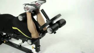 Legs Abs Workout on the Powertec Workbench Utility Bench with Leg Press Acces [upl. by Kimbra]