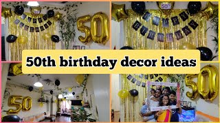 Surprise 50th birthday decor ideasGold amp Black Theme for 50th birthday partyPlanning tips amp ideas [upl. by Creedon]