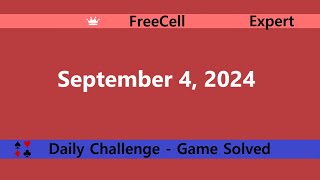 Microsoft Solitaire Collection  FreeCell Expert  September 4 2024  Daily Challenges [upl. by Sucrad]