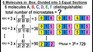 Physics 325 Statistical Thermodynamics 21 of 39 6 Molecules in a Box Divided in 3 Equal Sections [upl. by Cowen339]