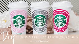 Personalized Starbucks Cups With Cricut [upl. by Alegnad]