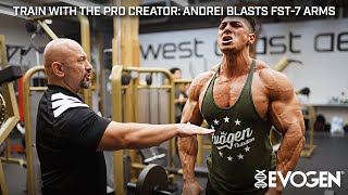 Train with The Pro Creator Andrei Blasts FST7 Arms with Hany [upl. by Acinimod585]