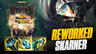 REWORKED SKARNER GAMEPLAY New Skarner Abilities tips tricks and Builds [upl. by Victoir32]