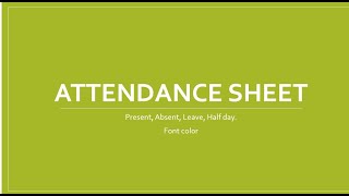 How To Make Attendance Sheet In Excel By Conditional Formatting [upl. by Morvin]