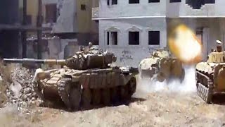 ᴴᴰ Tanks with GoPros™ Attack Encircled Rebels in Jobar Syria ♦ subtitles ♦ [upl. by Goggin]