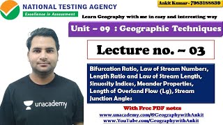 L3  Unit 9  Geographical Technique  Morphometric Analysis  Bifurcation ratio  By Ankit Sir [upl. by Lamberto]