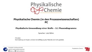 Physikalische Chemie Vorlesung Kapitel 51 Physikalische Umwandlung  Phasendiagramme [upl. by Sudoeht]