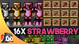 Strawberry UHC 16x PvP Texture Pack  FPS Boost Minecraft PEBedrock Edition [upl. by Thursby]