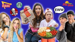 We Let FAMOUS YOUTUBERS Decide What We EAT For 24 Hours 🤢  The Royalty Family [upl. by Esilec]