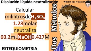 𝐍𝐞𝐮𝐭𝐫𝐚𝐥𝐢𝐳𝐚𝐜𝐢ó𝐧 Que mililitros H₂SO₄ 128 M neutralizan 602 mL KOH 0427 Molar [upl. by Pedrick]