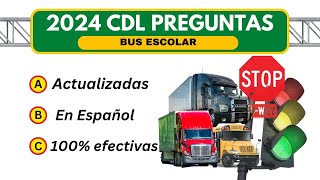 2024 EXAMEN ESCRITO CDL EN ESPAÑOL BUS ESCOLARLICENCIA DE CONDUCIR [upl. by Efi]