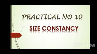 Size Constancy Practical in Urdu [upl. by Woodford]