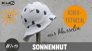 Einen süßen Musselin Sonnenhut ganz einfach selber Nähen DIYNähTutorial [upl. by Holman950]