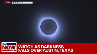 WATCH Solar eclipse darkens the sky over Austin Texas  LiveNOW from FOX [upl. by Ora]