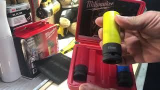 Milwaukee tool redemption 3 pc lug nut impact sockets [upl. by Allehcim436]