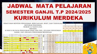 JADWAL MAPEL KURIKULUM MERDEKA struktur kurikulummerdeka matapelajaran mapel merdekabelajar [upl. by Artair]