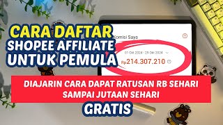 CARA DAFTAR SHOPEE AFFILIATE TANPA MINIMAL FOLLOWERS UNTUK PEMULA amp CARA KERJA SHOPEE AFFILIATE [upl. by Kassab558]