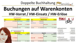 Verbuchung auf und Abschluss von Warenkonten NEU [upl. by Ladnik785]