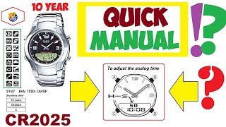 Casio Edifice EFA112D manual 2747 How to set analog time [upl. by Koerner]