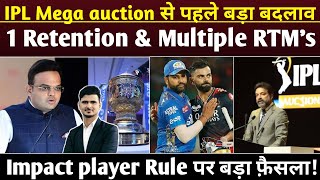 Breaking IPL 2025 Mega auction से पहले बदल जाएँगे 3 नियम  Purse  Retentions और RTM पर बड़ा फ़ैसला [upl. by Kerrison]