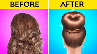 SMART HAIR HACKS  Cool Beauty Tips and Tricks Makeup Tutorials  School Ideas amp Crafts by 123 GO [upl. by Ahsoek]