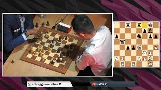 WATCH Pragg Stops Wei Yi in Penultimate Round  D5 SuperbetRapidBlitzPoland [upl. by Llertak13]