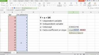 Regression Analysis with MS Excel [upl. by Alwin]