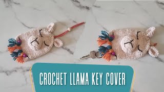 Crochet Llama Key Cover Beginner Friendly Free Pattern Heart and Craft [upl. by Bakerman]