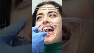 Woman having dental treatment by a dentist dentist zahnarzt tannlege tandläkare dentiste 歯医者 [upl. by Oehsen]