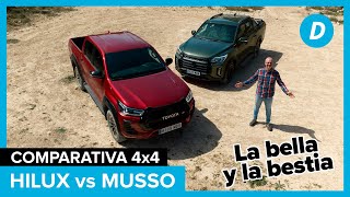 Comparativa 4x4 ¡al límite SsangYong Musso vs Toyota Hilux  Prueba off road  Diariomotor [upl. by Ambrogino]