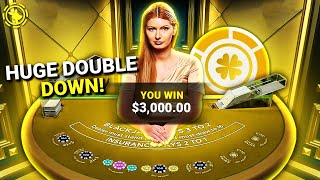 MASSIVE DOUBLE DOWN WINS ON BLACKJACK [upl. by Dloraj76]