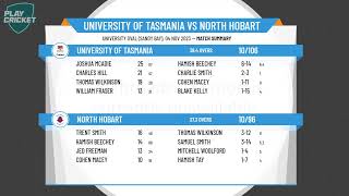 Cricket Tasmania Premier League  U16 Boys  Round 3  University of Tasmania v North Hobart [upl. by Starks]