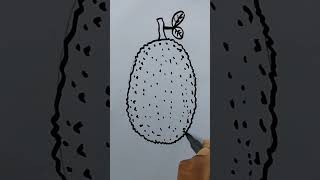 জবাফুল কাঁঠাল ও তরমুজের ছবি  How to draw jackfruit pineapple waterman easy [upl. by Esinej]