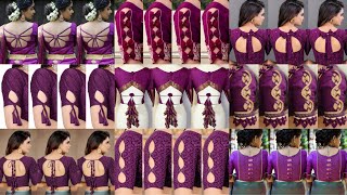 💜wine colour blouse designs latestpurple colour blouse designblouse designblouse bahi designbaju [upl. by Aneba385]