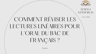 Oral du bac de français  comment faire ses fiches et préparer ses lectures linéaires [upl. by Suolkcin]