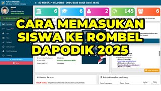 CARA MENGATASI INVALID PESERTA DIDIK BELUM MASUK ROMBEL DAN DATA ROMBEL KOSONG APLIKASI DAPODIK 2025 [upl. by Hasheem498]