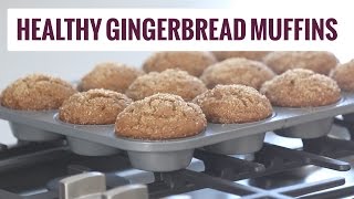 Healthy Gingerbread Muffins Recipe  Pinch of Yum [upl. by Dearr]