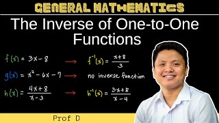 The Inverse of OnetoOne Functions  Inverse Functions  General Mathematics [upl. by Mulcahy]