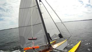 Strike 15 Trimaran Sailing in France  Starboard Tack [upl. by Eriha]