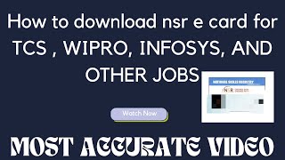 How to download nsr e card mobile based loginIT PIN based loginFOR TCS AND OTHER ORGANISATIONS [upl. by Nodal244]