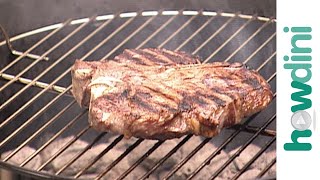 Charcoal grilling  How to grill a porterhouse steak [upl. by Ueik]