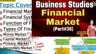 Financial Market  Capital Market  Money Market  Business Studies  Class 12  BBA  BCom  MBA [upl. by Elstan]