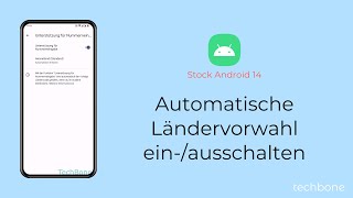 Automatische Ländervorwahl einschalten oder ausschalten Android 14 [upl. by Dnomzed579]