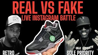 REAL VS FAKE AIR JORDAN 4 REIMAGINED “BATTLE” SOLE PRIORITY VS  RESELLER  RETRO RICK TEASER 🤯🤯 [upl. by Swanson]